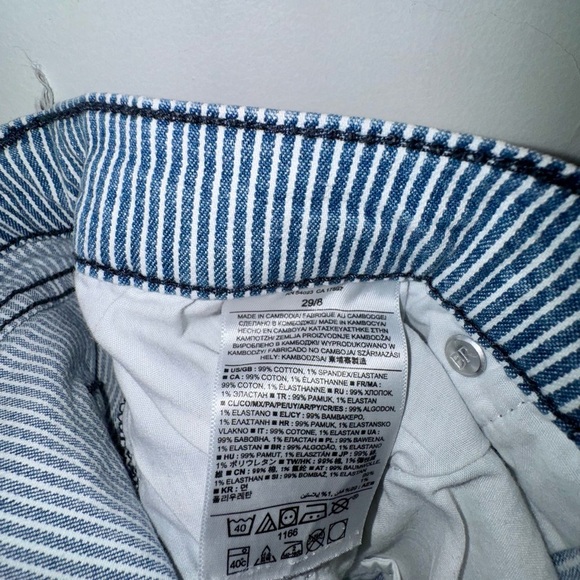 Banana Republic Blue Pinstriped Jean Shorts - Picture 10 of 10